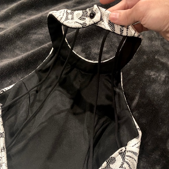 BEAUTIFUL BOUBOU  Party Dress EMBROIDERED FABRIC MIXING WHITE AND BLACK COLORS - Picture 4 of 11